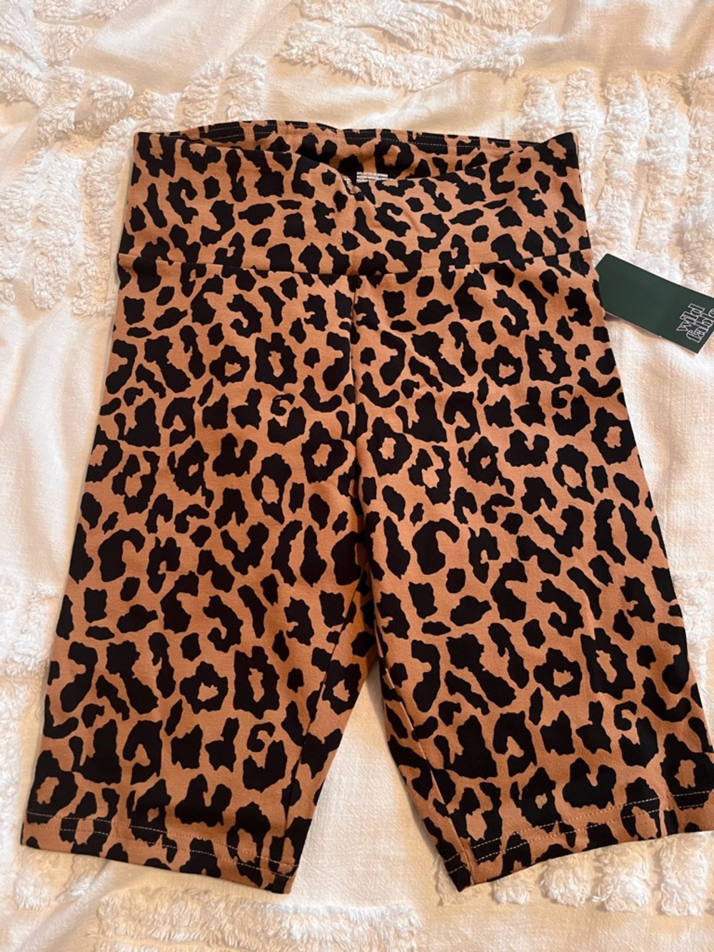 wild fable Leopard Print High-Waist Biker Shorts - Brown & Black